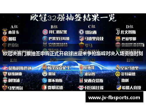欧冠决赛门票抽签申购正式开启球迷迎来争抢巅峰对决入场资格时刻